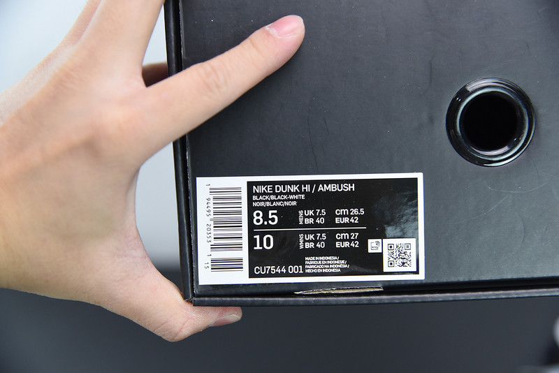 nike dunk high ambush black white cu7544-001