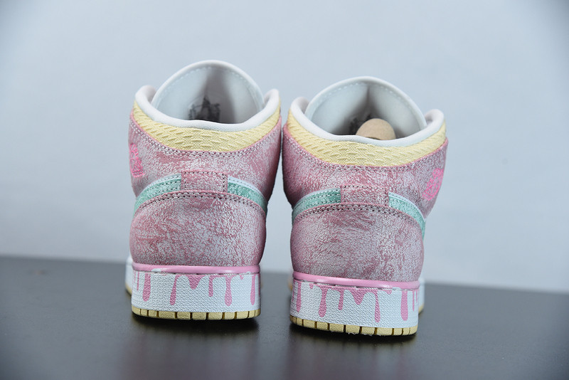 air jordan 1 mid paint drip dd1666-100