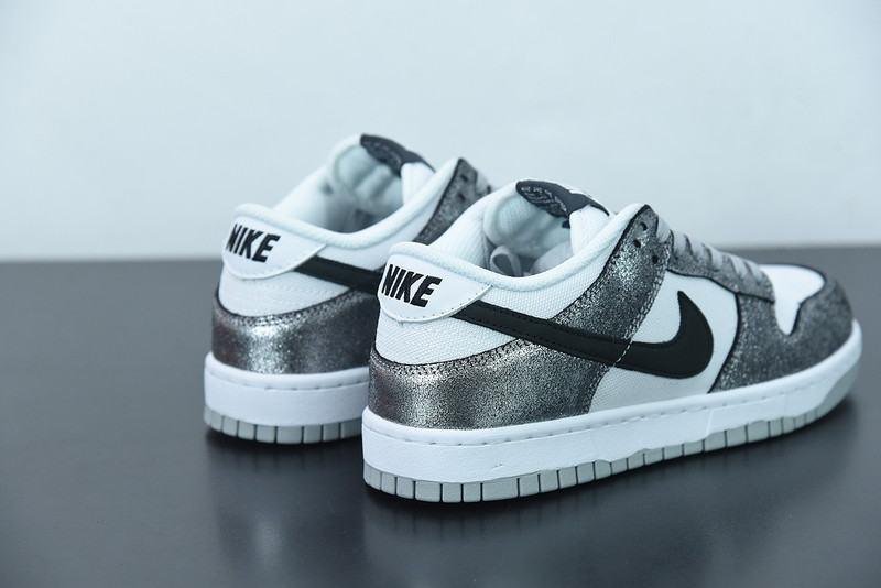 nike dunk low with silver cracked leather do5882-001