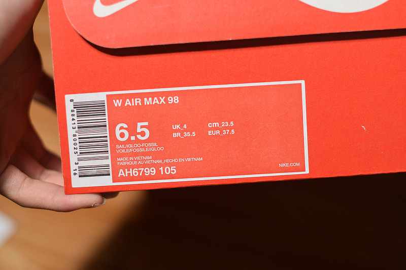 nike air max 98 sail igloo （w）ah6799-105