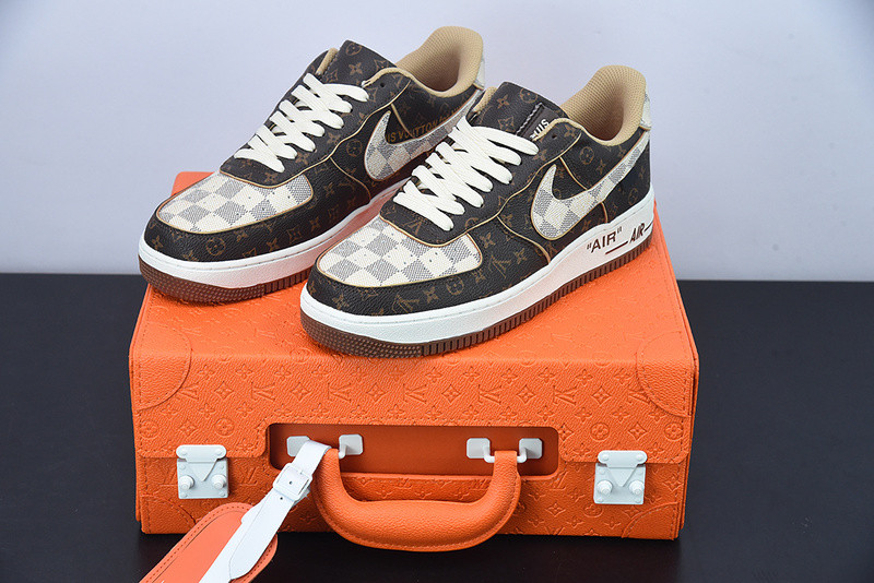 lvt x nike air force monogram damier azur