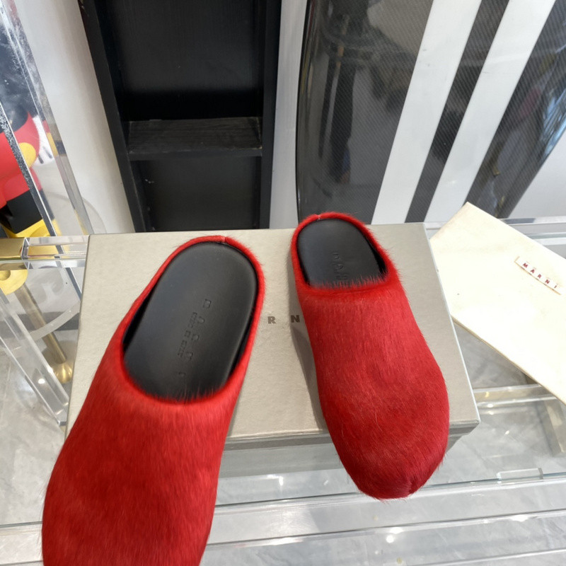 marni calf hair slippers